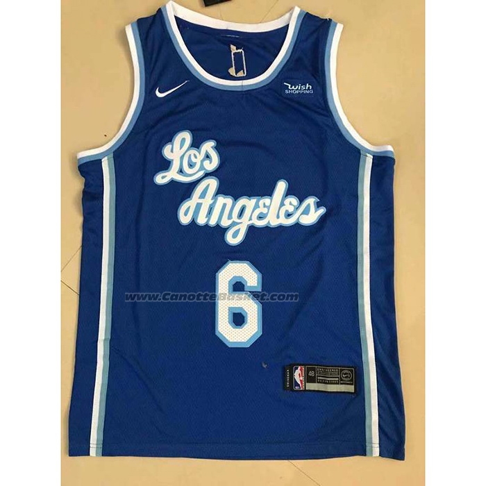 Maglia Los Angeles Lakers LeBron James NO 6 Classic 2021-22 Blu